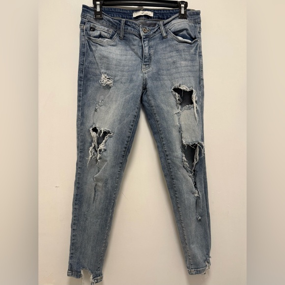 Kan Can Distressed Blue Jeans see pic - Picture 1 of 2
